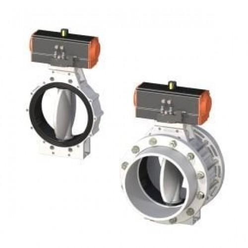 PPRC Pnömatik Aktüatörlü Beyaz Kelebek Vana