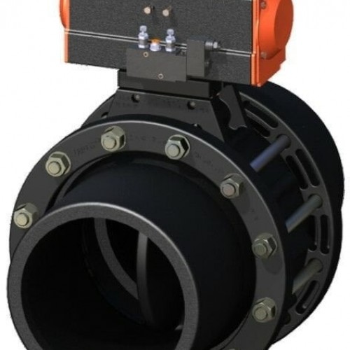 HDPE Bağlantılı Pnömatik Aktüat.Tek E.Kelebek Vana
